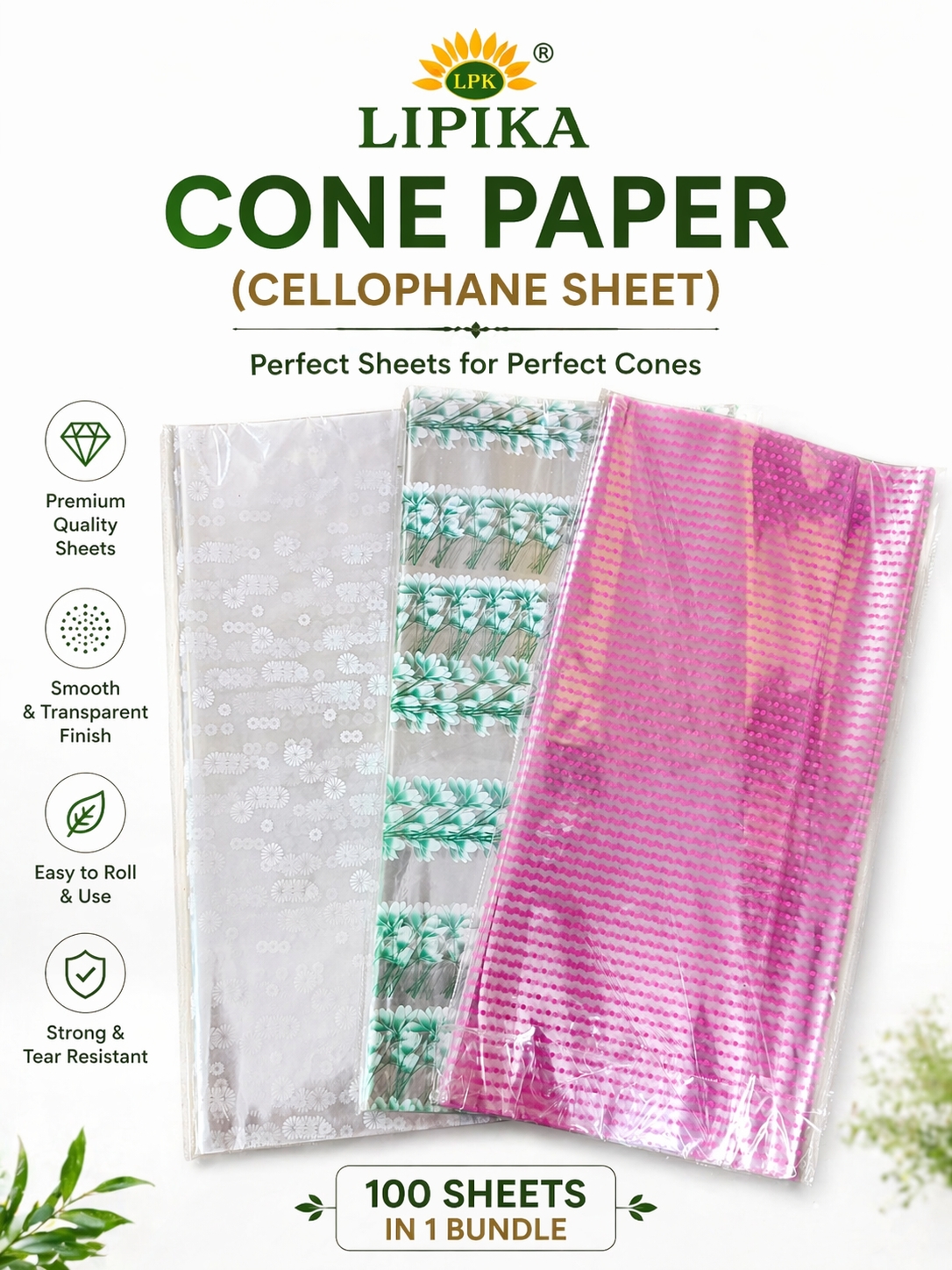 Transparent Cellophane Sheet ( 100 Sheets)