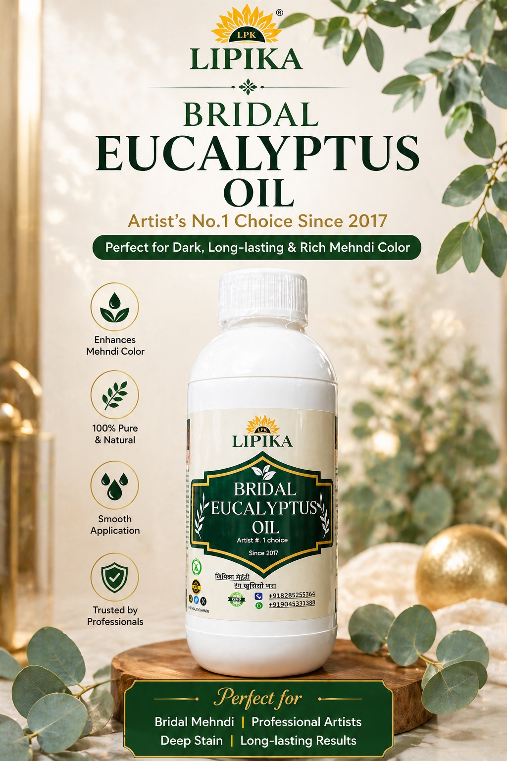 Lipika Bridal Eucalyptus Oil for Mehandi 1 Litre