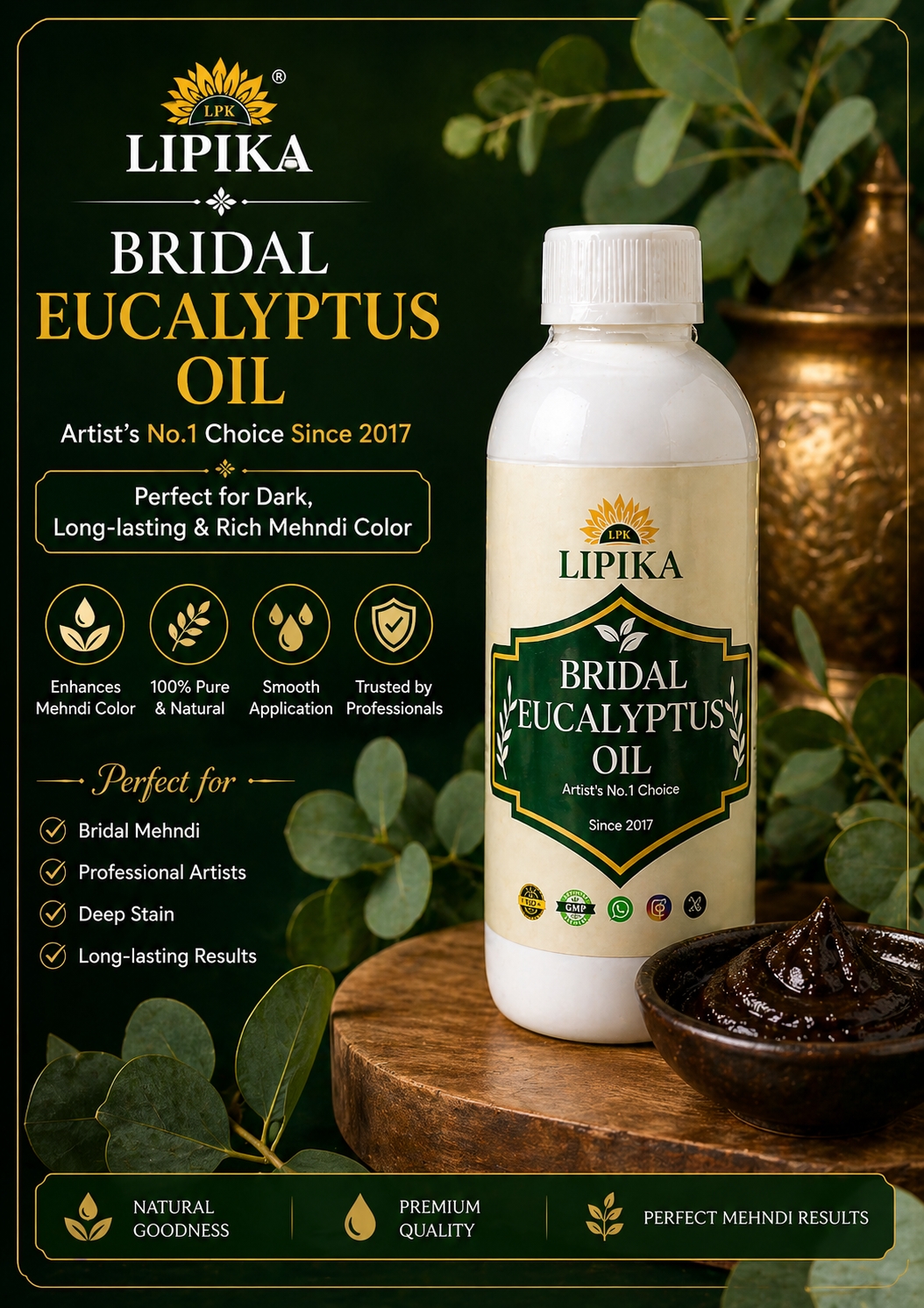 Lipika Bridal Eucalyptus Oil for Mehandi 1 Litre